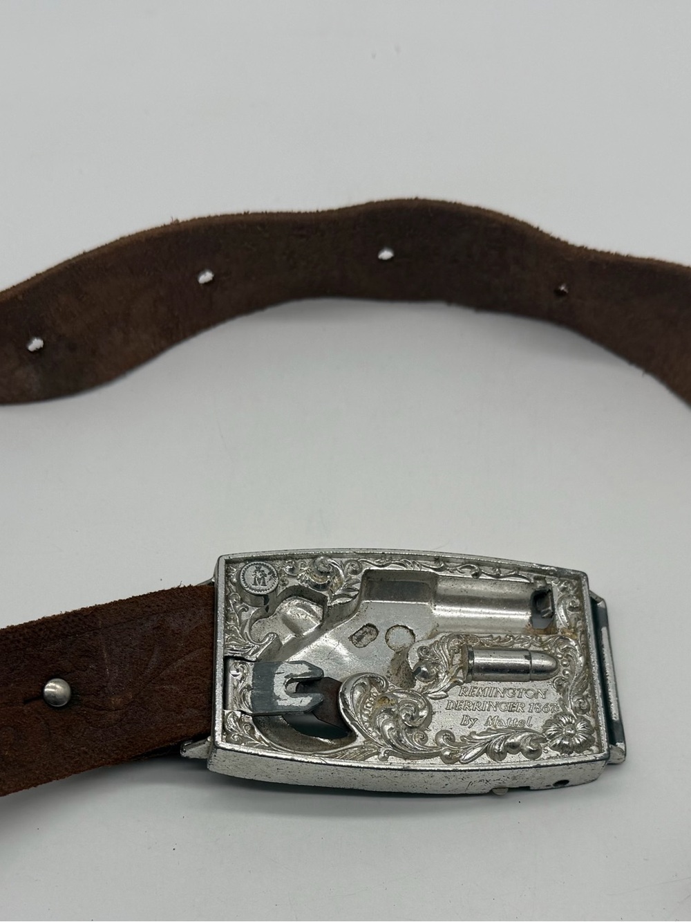 Vintage 1959 Mattel Remington Derringer 1867 Buckle, Toy Derringer & Belt